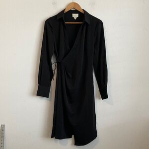 Luxely Long Sleeve Wrap Dress Womens Size‎ 4 Black